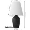 JONATHAN Y 19.5″ Matte Cream Modern Table Lamp Set of 2, Minimalist Ginger Jar Lamps for Bedroom Living Room Office, White Linen Shade, LED Bulbs Included (JYL5605B-SET2)(Matte Black)