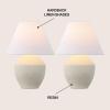 JONATHAN Y 20.5″ Matte Cream Minimalist Table Lamp Set of 2 for Living Room, Modern Scandinavian Bedside Lamps for Bedroom, White Linen Shade, LED Bulbs Included (JYL5604B-SET2)(Matte Cream)