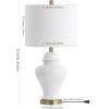 JONATHAN Y 22″ White Ceramic Table Lamp Set of 2 for Bedroom Living Room, White Linen Shade, Traditional Ginger Jar Nightstand Lamp, Classic Cottage LED Lights (JYL6602C-SET2)(White)