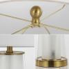 JONATHAN Y 26″ Clear/Brass Gold Nightlight Table Lamp Set of 2 for Bedroom, Modern Glass Desk Lamps with White Fabric Shade, Farmhouse Living Room Decor, LED Bulbs Included JYL1137A-SET2(Clear/Brass Gold)