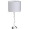 JONATHAN Y 27″ Clear Crystal LED Table Lamp Set of 2, Modern Glam Candlestick Bedside Lamps for Living Room Bedroom, Chrome, White Linen Drum Shade, LED Bulbs Included JYL2047A-SET2