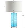 JONATHAN Y 27.5″ Cobalt Modern Fused Glass Table Lamp Set of 2 for Bedroom Living Room, Coastal Nightstand Bedside Lamp with White Linen Shade, LED Bulbs Included (JYL4017D-SET2)(Turquoise)