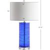 JONATHAN Y 27.5″ Cobalt Modern Fused Glass Table Lamp Set of 2 for Bedroom Living Room, Coastal Nightstand Bedside Lamp with White Linen Shade, LED Bulbs Included (JYL4017D-SET2)(Cobalt)