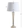 JONATHAN Y 32″ Champagne Glass Table Lamp Set of 2, Traditional French Country Bedside Lamps for Living Room Bedroom, White Faux Silk Shade, LED Bulbs Included JYL2068A-SET2