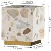 JONATHAN Y 4.63″ Ivory/Brass Gold Modern Glam Terrazzo Rechargeable Cordless Dimmable Integrated LED Mini Table Lamp Set of 2, Touch Sensor Cube Accent Lights for Bedroom JYL1200A-SET2