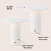 JONATHAN Y 7.5″ Black Modern Rechargeable Cordless LED Table Lamp Set of 2, Dimmable Touch Sensor Nightstand Mini Lamp for Dining Living Room, Frosted Diffuser (JYL7158B-SET2)(White)