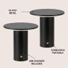 JONATHAN Y 7.5″ Black Modern Rechargeable Cordless LED Table Lamp Set of 2, Dimmable Touch Sensor Nightstand Mini Lamp for Dining Living Room, Frosted Diffuser (JYL7158B-SET2)(Black)