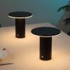 JONATHAN Y 7.5″ Black Modern Rechargeable Cordless LED Table Lamp Set of 2, Dimmable Touch Sensor Nightstand Mini Lamp for Dining Living Room, Frosted Diffuser (JYL7158B-SET2)(Black)