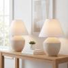 JONATHAN Y 20.5″ Matte Cream Minimalist Table Lamp Set of 2 for Living Room, Modern Scandinavian Bedside Lamps for Bedroom, White Linen Shade, LED Bulbs Included (JYL5604B-SET2)(Matte Cream)