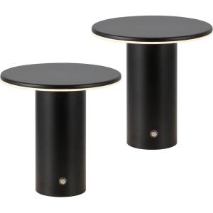 JONATHAN Y 7.5″ Black Modern Rechargeable Cordless LED Table Lamp Set of 2, Dimmable Touch Sensor Nightstand Mini Lamp for Dining Living Room, Frosted Diffuser (JYL7158B-SET2)(Black)