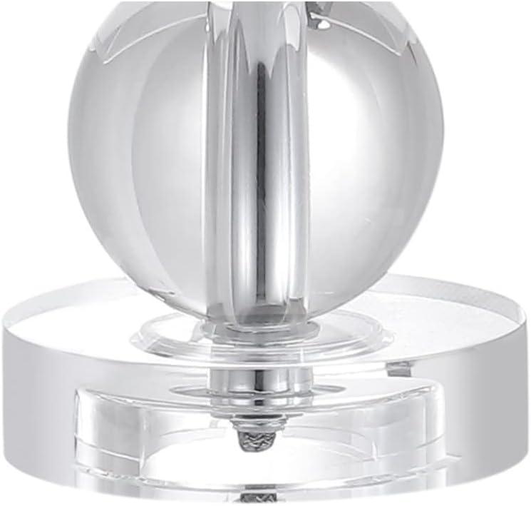 image:imageJONATHAN Y 175 Clear Crystal Table Lamp Glam Double Sphere Mini Nightstand Lamp for Bedroom Living Room White Linen Drum Shade Chrome Finish LED Bulb Included JYL2057A