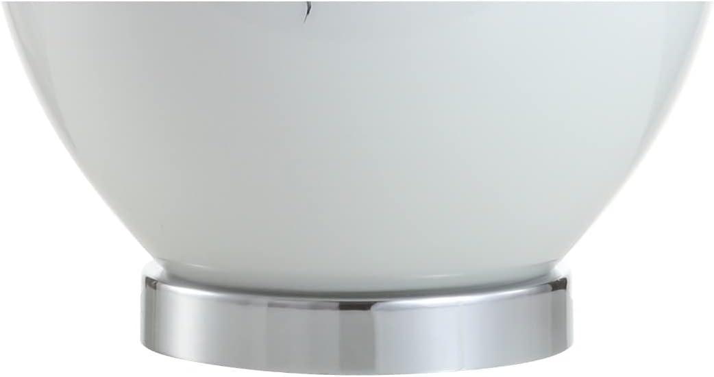 image:imageJONATHAN Y 27 BlueWhite Drip Glass and Metal Table Lamp Modern Transitional Bedside Lamp for Living Room Bedroom White Linen Drum Shade LED Bulb Included JYL1065A
