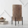 JONATHAN Y 16.5″ Brown Woven Rattan LED Table Lamp, Coastal Minimalist Cylinder Accent Light for Living Room, Bedroom, Nightstand, Bohemian Style, LED Bulb Included JYL4043A