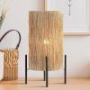 JONATHAN Y 16.5″ Brown Woven Rattan LED Table Lamp, Coastal Minimalist Cylinder Accent Light for Living Room, Bedroom, Nightstand, Bohemian Style, LED Bulb Included JYL4043A