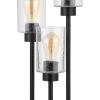 JONATHAN Y 20.5″ Black 3-Light Modern Industrial Iron Table Lamp, Farmhouse Bedside Lamp with Seeded Glass Shades for Bedroom, Living Room, UL Listed, LED Bulbs Included JYL3084A