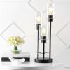 JONATHAN Y 20.5″ Black 3-Light Modern Industrial Iron Table Lamp, Farmhouse Bedside Lamp with Seeded Glass Shades for Bedroom, Living Room, UL Listed, LED Bulbs Included JYL3084A