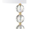 JONATHAN Y 25.25″ Clear and Brass Gold Crystal Table Lamp, Modern Glam Faceted Orb Bedside Lamp with White Linen Drum Shade for Living Room Bedroom, LED Bulb Included JYL5017A