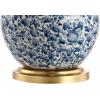 JONATHAN Y 30″ Blue/White Ceramic Gourd LED Table Lamp, Classic Chinoiserie Vine Pattern Traditional Cottage Lamp with White Linen Shade, Gold Base, LED Bulb Included JYL5051A