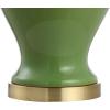 JONATHAN Y 33″ Green Modern Ceramic Ginger Jar Table Lamp for Living Room, Traditional Bedside Lamp for Bedroom Entryway, White Linen Shade, LED Bulb Included JYL6618A(Green)