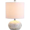 JONATHAN Y 16″ Coastal Capiz Shell Mosaic Table Lamp for Bedroom Living Room, White Linen Shade, Transitional Cottage Nightstand Lamp, UL Listed, LED Bulb Included JYL1022A