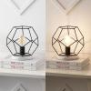 JONATHAN Y 10″ Black Geometric Table Lamp, Midcentury Modern Metal Desk Lamp for Living Room Bedroom, White Marble Base, Glam Bedside Nightstand Light with LED Bulb (JYL1047B)(Black / White)