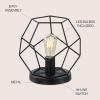 JONATHAN Y 10″ Black Geometric Table Lamp, Midcentury Modern Metal Desk Lamp for Living Room Bedroom, White Marble Base, Glam Bedside Nightstand Light with LED Bulb (JYL1047B)(Black)