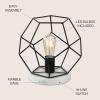 JONATHAN Y 10″ Black Geometric Table Lamp, Midcentury Modern Metal Desk Lamp for Living Room Bedroom, White Marble Base, Glam Bedside Nightstand Light with LED Bulb (JYL1047B)(Black / White)