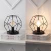 JONATHAN Y 10″ Black Geometric Table Lamp, Midcentury Modern Metal Desk Lamp for Living Room Bedroom, White Marble Base, Glam Bedside Nightstand Light with LED Bulb (JYL1047B)(Black)