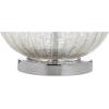 JONATHAN Y 21″ Mercury Silver Ribbed Glass Table Lamp, Modern Transitional Bedside Lamp for Living Room, Bedroom, Nightstand, White Linen Shade, LED Bulb Included JYL4015A