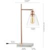 JONATHAN Y 22.25″ Copper Modern Glam Metal and Marble Table Lamp, Mid-Century Contemporary Bedside Nightstand Lamp with Clear Glass Cone Shade, LED Bulb Included JYL1100A