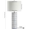 JONATHAN Y 28.75″ Blue and White Patterned Ceramic Modern Column Table Lamp, Coastal Bohemian Bedside Lamp for Living Room, White Linen Drum Shade, LED Bulb Included JYL6614A