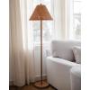 JONATHAN Y 61″ Dark Brown Wood Finish 2-Light Coastal Bohemian LED Floor Lamp for Living Room, Brown Rattan Shade, Mid-Century Modern Tall Standing Lamp, Pull-Chain, LED Bulbs Included (JYL3092C)(Brown Wood)