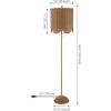 JONATHAN Y 63.5″ Brown/Brass Gold LED Floor Lamp for Living Room Bedroom with Scalloped Rattan Shade, Coastal Bohemian Tall Standing Light, Pull Chain, LED Bulb Included JYL1153A(Brown/Brass Gold)