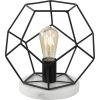 JONATHAN Y 10″ Black Geometric Table Lamp, Midcentury Modern Metal Desk Lamp for Living Room Bedroom, White Marble Base, Glam Bedside Nightstand Light with LED Bulb (JYL1047B)(Black / White)