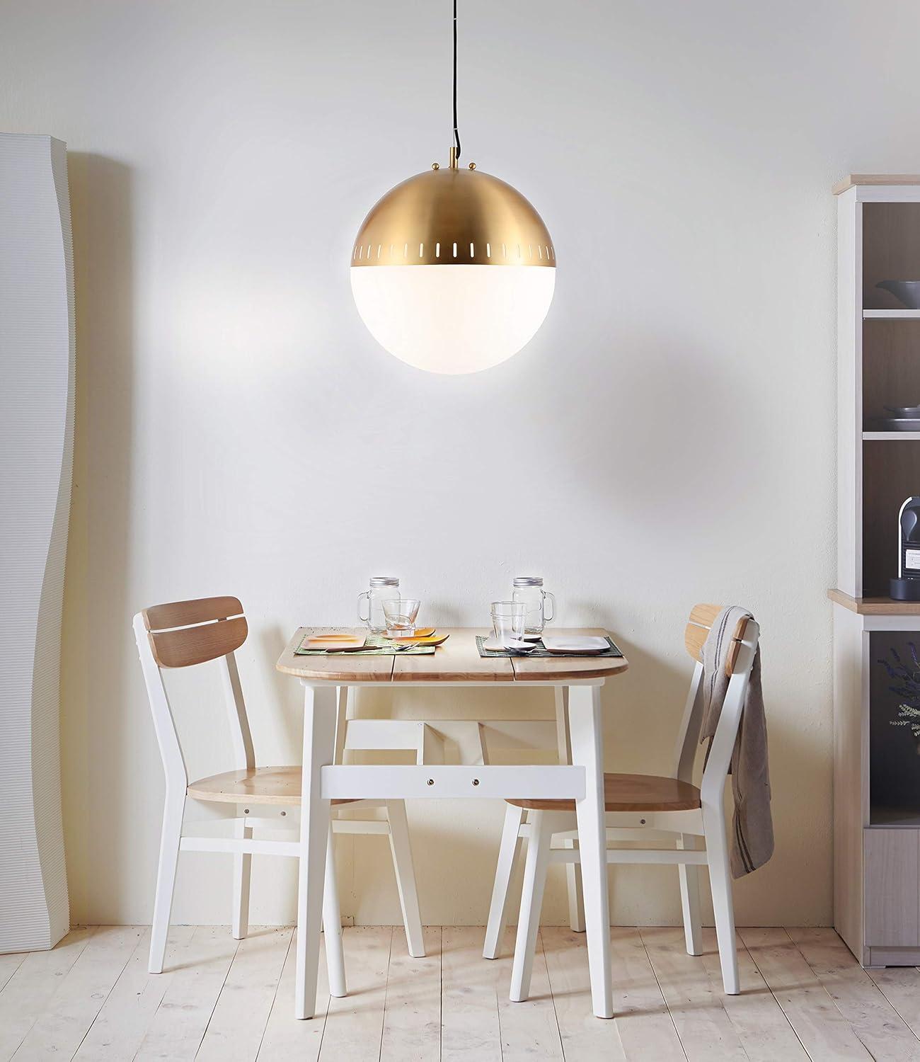 image:imageJONATHAN Y 1575 Brass Gold 1Light Iron and Glass Globe Pendant Art Deco MidCentury Adjustable Height Ceiling Fixture for Kitchen Island UL Listed LED Bulb Included JYL9531A