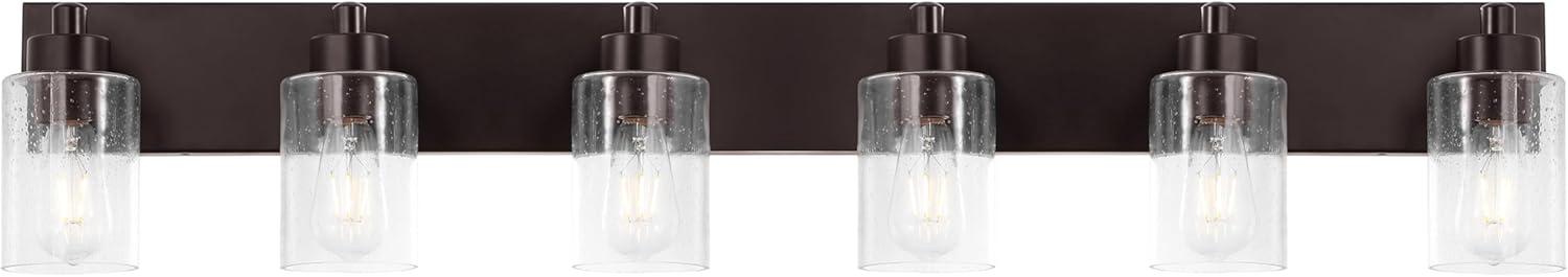 image:imageJONATHAN Y 36 Brass GoldClear 5Light Modern LED Vanity Light for Bathroom Mirror MidCentury Wall Sconce with Clear Seeded Glass Shades Contemporary Iron Fixture LED Bulbs JYL7620DOil Rubbed BronzeClear