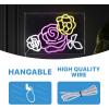 JONATHAN Y 15″ x 10.3″ Pink Crowd Of Roses LED Neon Light, USB Operated, 540 Lumens, Acrylic Box Sign for Wall or Tabletop, Contemporary Glam Decor for Bedroom, Dorm NEN1027A