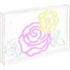 JONATHAN Y 15″ x 10.3″ Pink Crowd Of Roses LED Neon Light, USB Operated, 540 Lumens, Acrylic Box Sign for Wall or Tabletop, Contemporary Glam Decor for Bedroom, Dorm NEN1027A