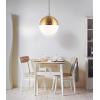 JONATHAN Y 15.75″ Brass Gold 1-Light Iron and Glass Globe Pendant, Art Deco Mid-Century Adjustable Height Ceiling Fixture for Kitchen Island, UL Listed, LED Bulb Included JYL9531A