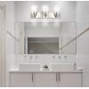 JONATHAN Y 36″ Brass Gold/Clear 5-Light Modern LED Vanity Light for Bathroom Mirror, Mid-Century Wall Sconce with Clear Seeded Glass Shades, Contemporary Iron Fixture, LED Bulbs (JYL7620D)(Nickel/Clear)