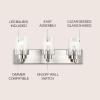 JONATHAN Y 36″ Brass Gold/Clear 5-Light Modern LED Vanity Light for Bathroom Mirror, Mid-Century Wall Sconce with Clear Seeded Glass Shades, Contemporary Iron Fixture, LED Bulbs (JYL7620D)(Nickel/Clear)