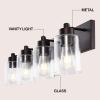 JONATHAN Y 36″ Brass Gold/Clear 5-Light Modern LED Vanity Light for Bathroom Mirror, Mid-Century Wall Sconce with Clear Seeded Glass Shades, Contemporary Iron Fixture, LED Bulbs (JYL7620D)(Oil Rubbed Bronze/Clear)