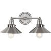 JONATHAN Y Florence Metal Shade Sconce, by 2-Light – Nickel