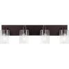 JONATHAN Y 36″ Brass Gold/Clear 5-Light Modern LED Vanity Light for Bathroom Mirror, Mid-Century Wall Sconce with Clear Seeded Glass Shades, Contemporary Iron Fixture, LED Bulbs (JYL7620D)(Oil Rubbed Bronze/Clear)