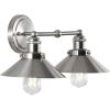 JONATHAN Y Florence Metal Shade Sconce, by 2-Light – Nickel