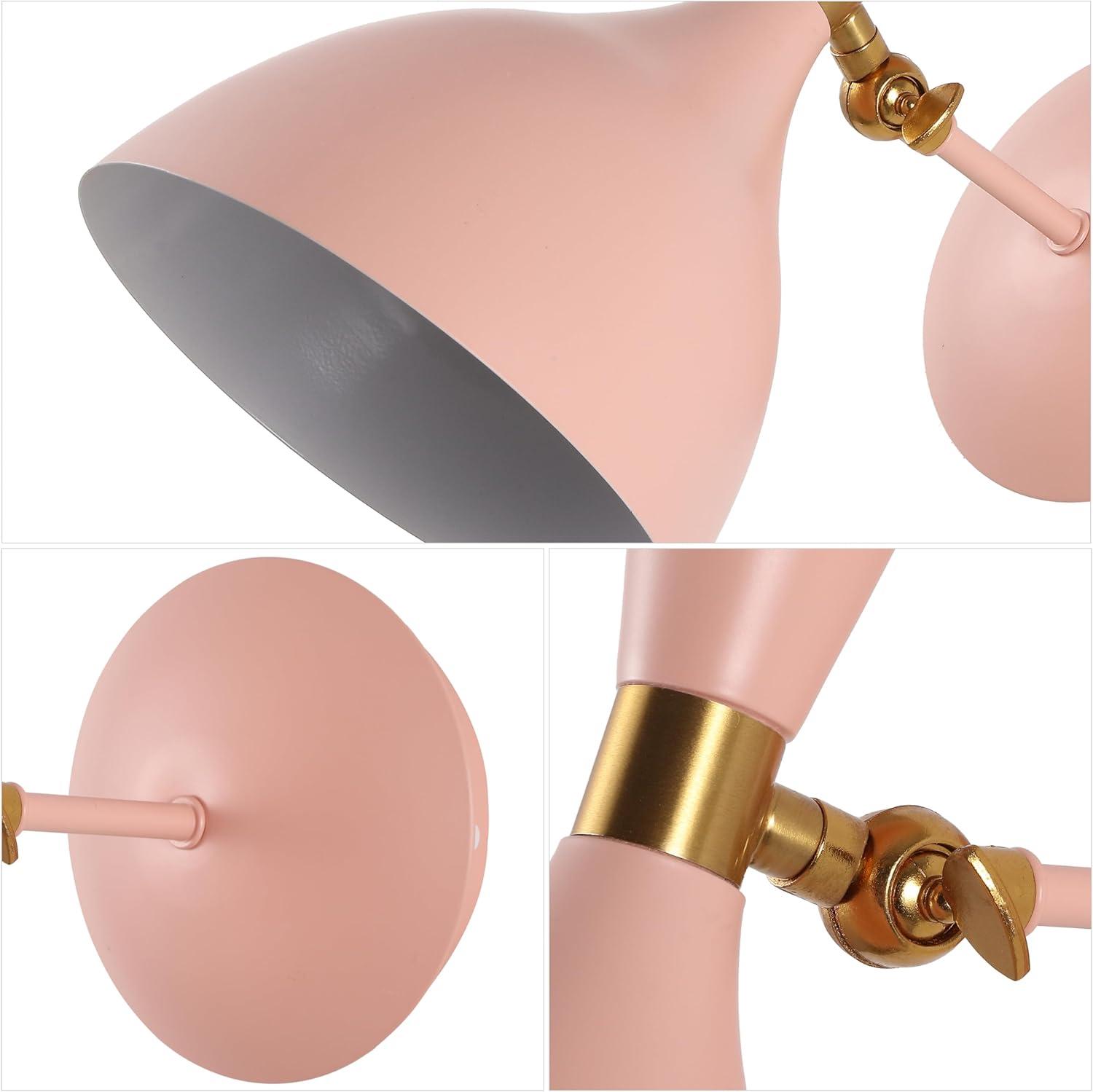 image:imageJONATHAN Y 1125 NavyBrass Gold Modern LED Wall Sconce Retro Iron Lamp for Bedroom Bathroom Hallway Adjustable MidCentury Fixture with Black Iron Shade LED JYL9066CPinkBrass Gold