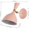 JONATHAN Y 11.25″ Navy/Brass Gold Modern LED Wall Sconce, Retro Iron Lamp for Bedroom, Bathroom, Hallway, Adjustable Mid-Century Fixture with Black Iron Shade, LED (JYL9066C)(Pink/Brass Gold)