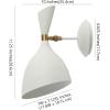 JONATHAN Y 11.25″ Navy/Brass Gold Modern LED Wall Sconce, Retro Iron Lamp for Bedroom, Bathroom, Hallway, Adjustable Mid-Century Fixture with Black Iron Shade, LED (JYL9066C)(White/Brass Gold)