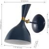 JONATHAN Y 11.25″ Navy/Brass Gold Modern LED Wall Sconce, Retro Iron Lamp for Bedroom, Bathroom, Hallway, Adjustable Mid-Century Fixture with Black Iron Shade, LED (JYL9066C)(Navy/Brass Gold)