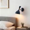 JONATHAN Y 11.25″ Navy/Brass Gold Modern LED Wall Sconce, Retro Iron Lamp for Bedroom, Bathroom, Hallway, Adjustable Mid-Century Fixture with Black Iron Shade, LED (JYL9066C)(Navy/Brass Gold)